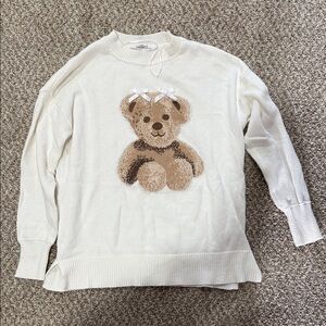White Teddy Bear Kids Sweater